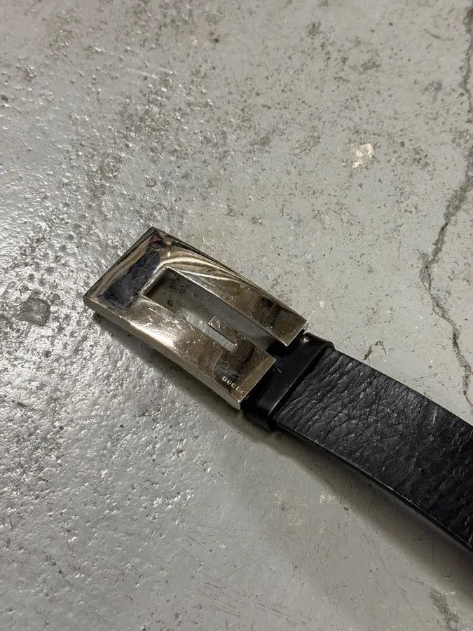 Gucci 2000s Gucci G Black Leather Belt Size ONE SIZE - 4 Thumbnail