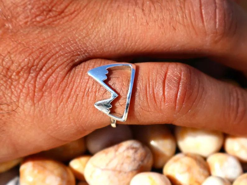 Handmade Handmade Heartbeat Ring, 925 Silver Ring, Statement Jewelry Size ONE SIZE - 8 Thumbnail