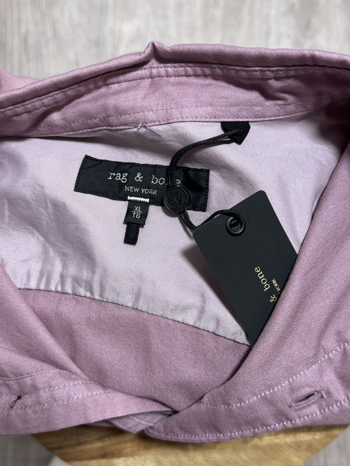 Rag & Bone NWT Rag & Bone Fit 2 Engineered Oxford Shirt XL Berry Pink Size US XL / EU 56 / 4 - 14 Thumbnail