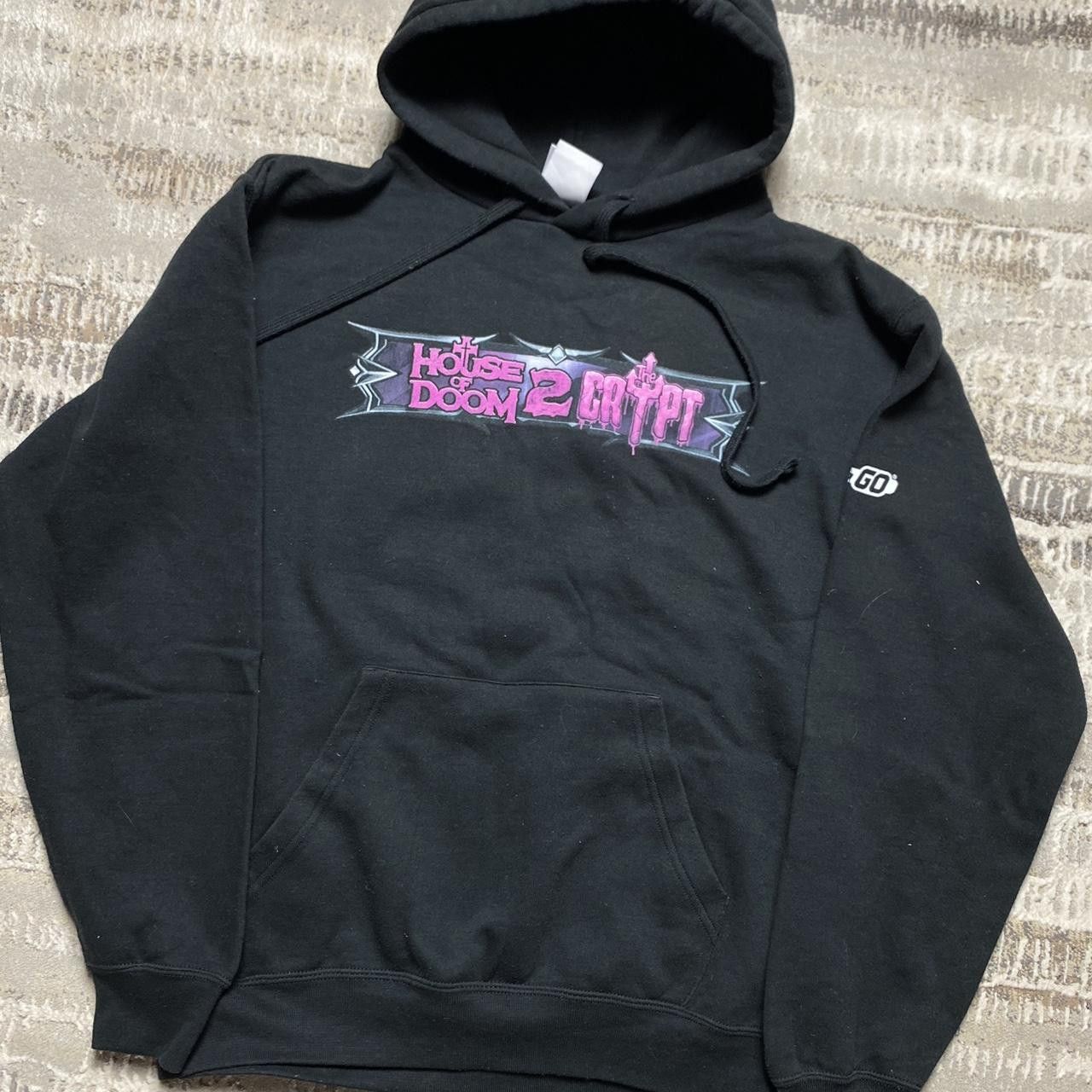 Vintage 00s Graphic Hoodie Black L Size US L / EU 52-54 / 3 - 3 Thumbnail