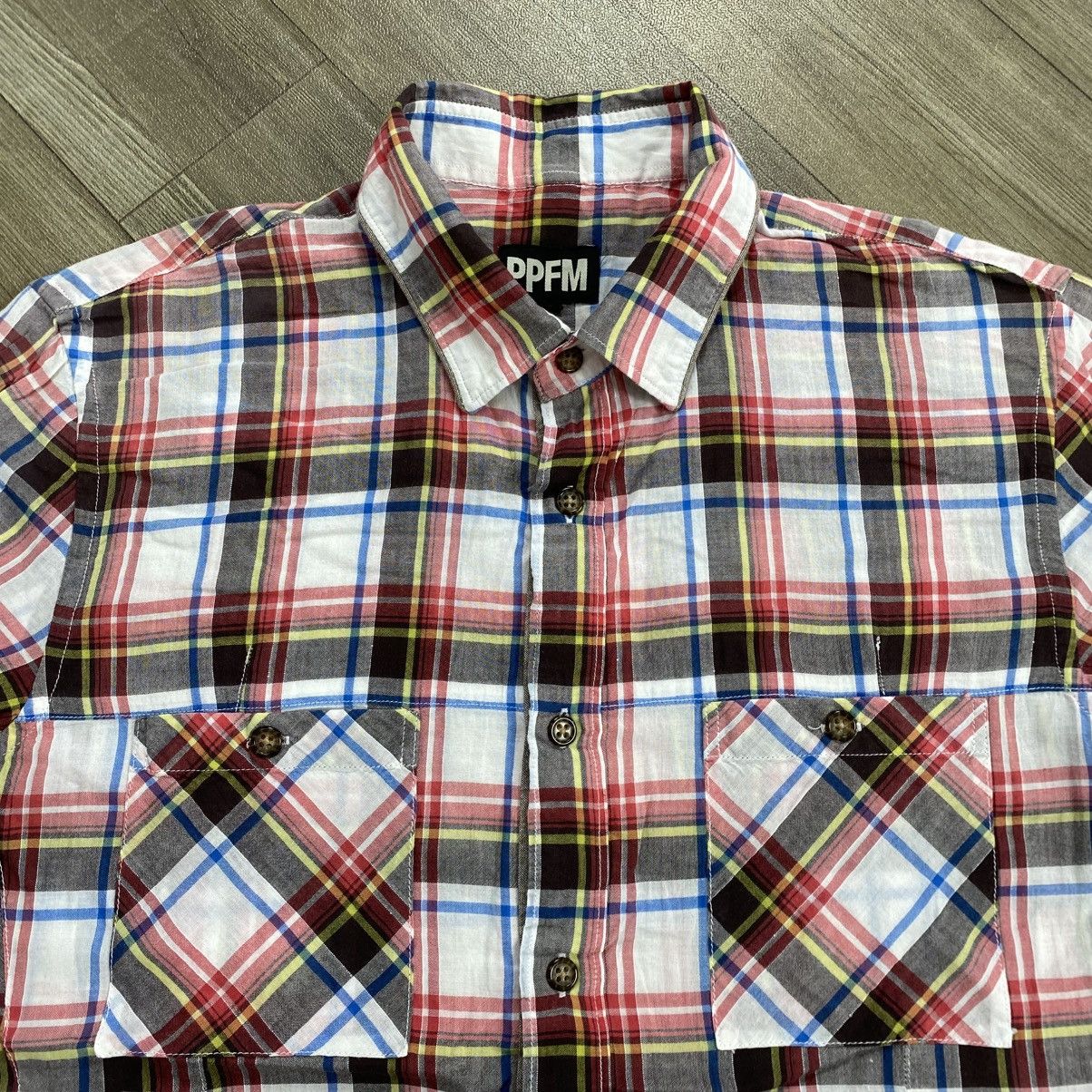 PPFM 2000s PPFM Japanese Brand Plaid and Check Work Shirt Western Size US M / EU 48-50 / 2 - 3 Thumbnail