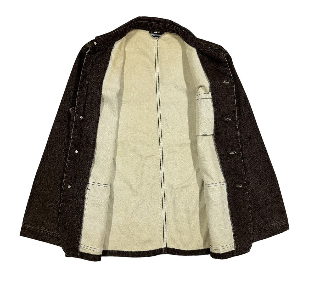 If Six Was Nine Vtg🔥Amore Puro Canvas Brown Chore Workers Jacket Size US M / EU 48-50 / 2 - 2 Thumbnail