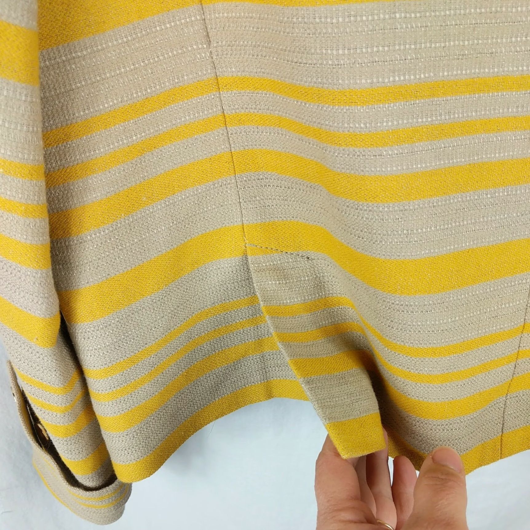 Talbots Talbots Blazer Jacket Women 12 Yellow Striped Linen Blend Double-Breasted Suit Jacket Mens/Womens Size XL / US 12-14 / IT 48-50 - 7 Thumbnail