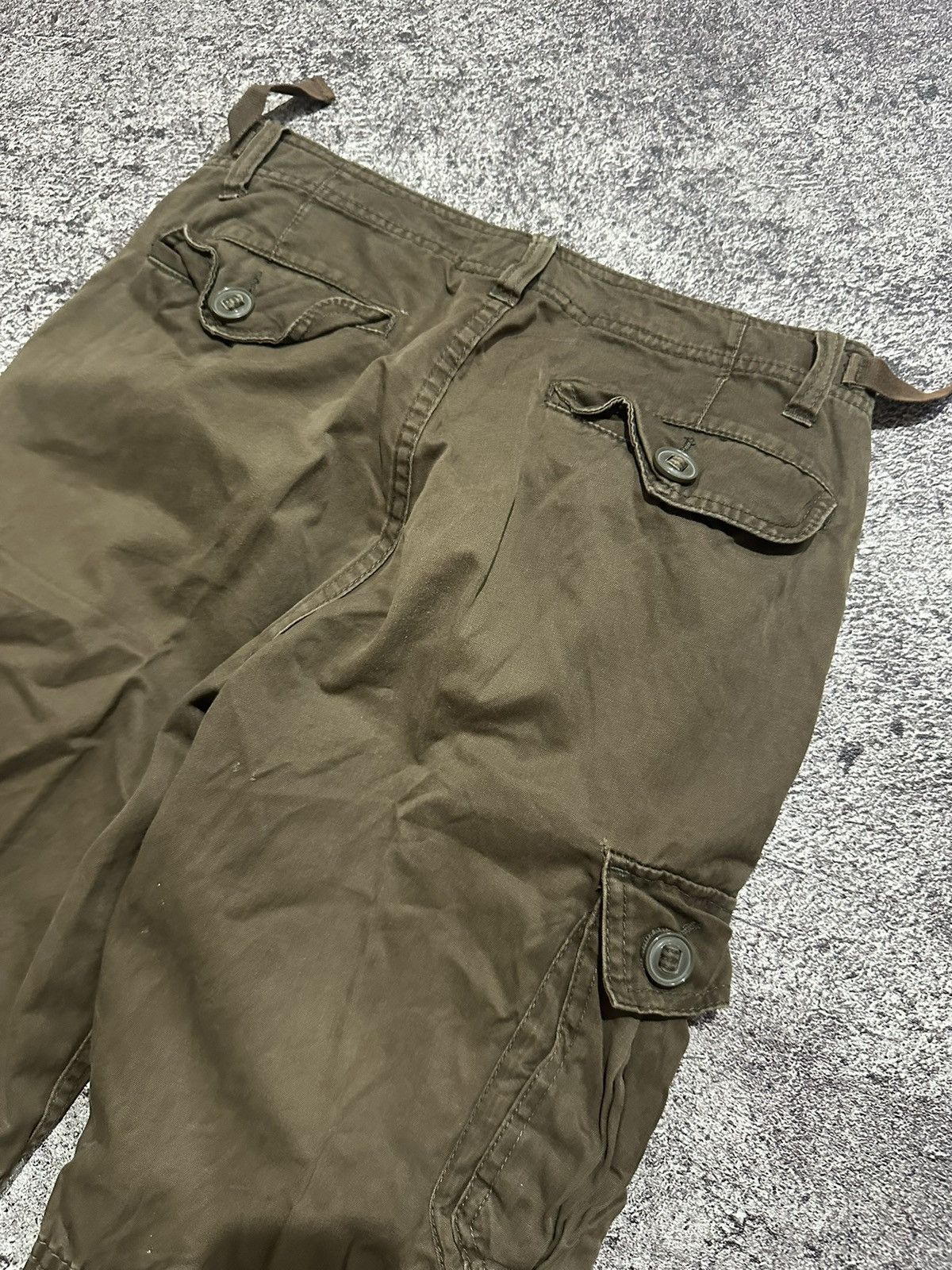 Japanese Brand Japanese Back Number Sunfaded Cargo Pants Military GOA Style Size US 31 - 8 Thumbnail
