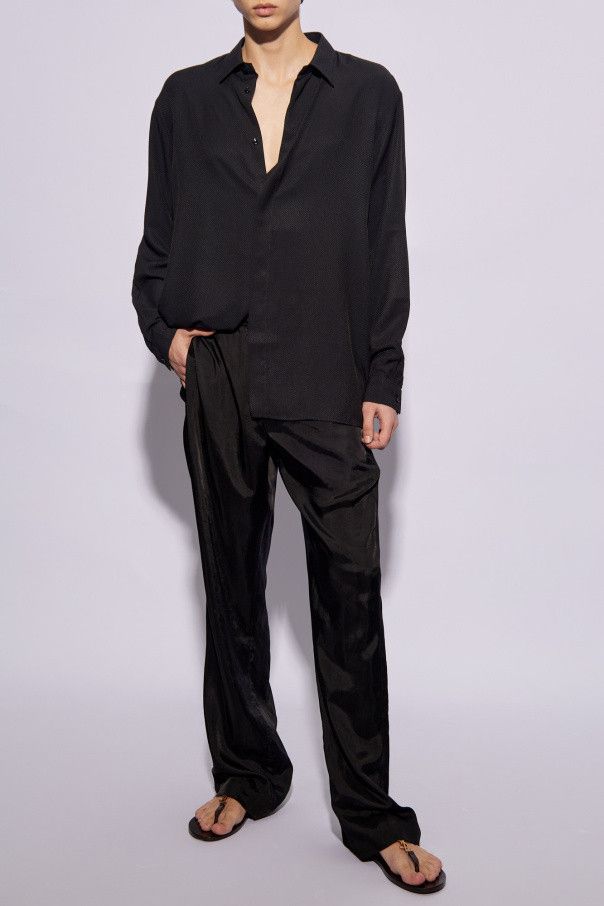 Saint Laurent Paris oc11z0126 774775 Shirt in Piqué in Black Size US S / EU 44-46 / 1 - 2 Thumbnail