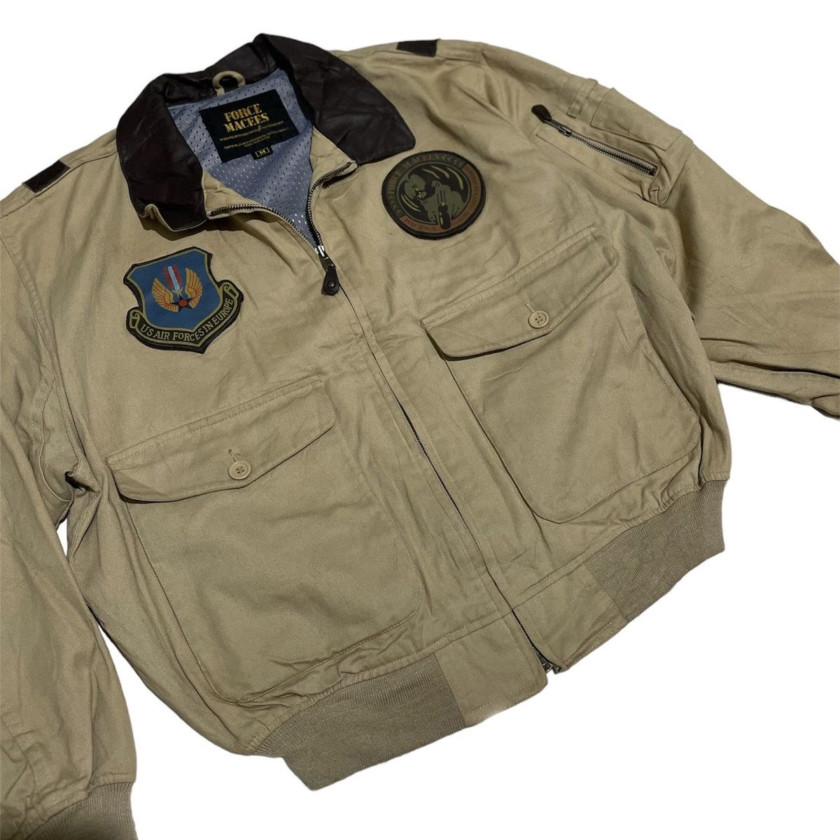 Japanese Brand × Kadoya Kadoya Military Aircraft Type A2 Mix Leather Jacket Size US M / EU 48-50 / 2 - 3 Thumbnail