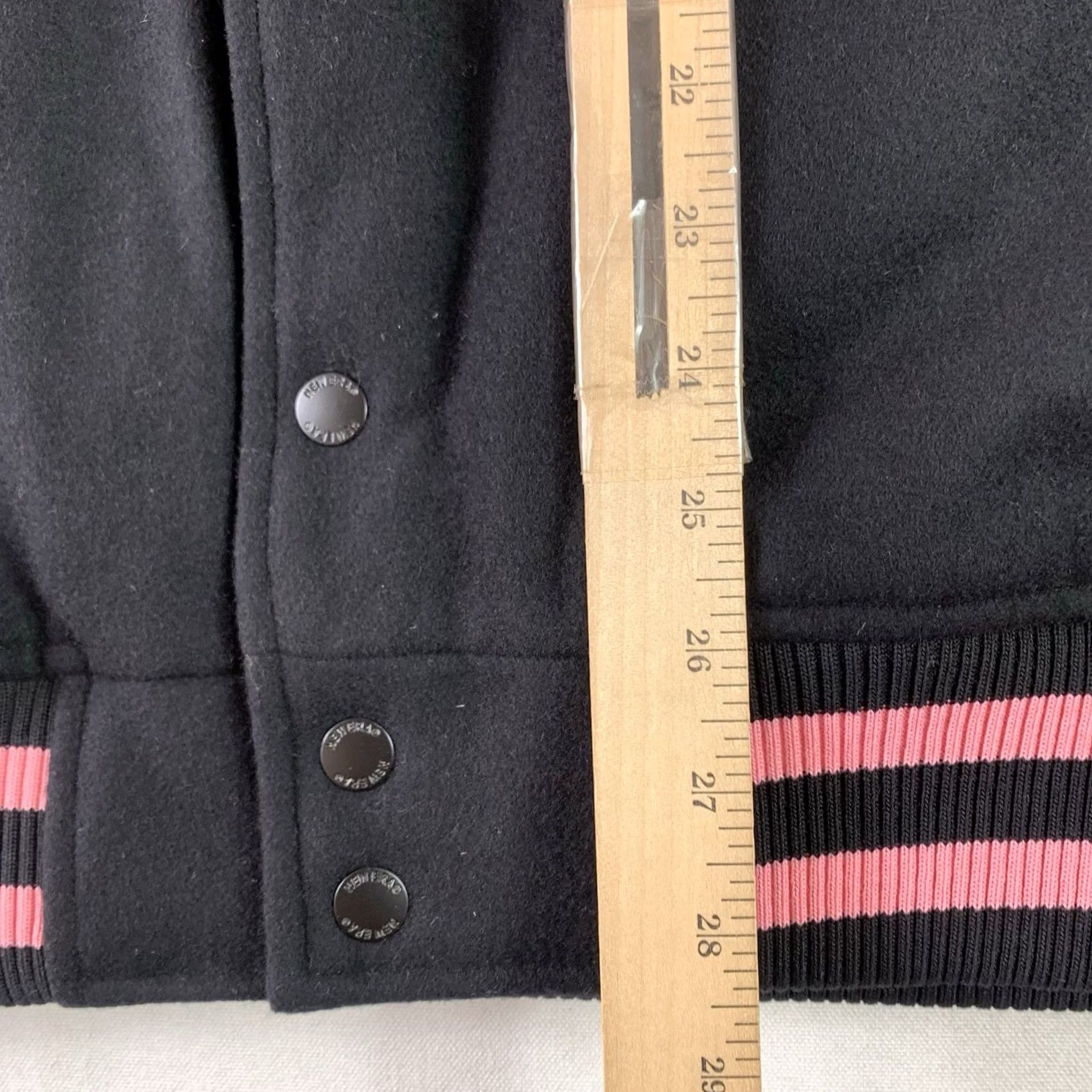 New Era New Era Dominican Republic Baseball Varsity Letterman Bomber Jacket Mens Large Black Wool Mid-Length Snap Front Regular Size L Mens Size US L / EU 52-54 / 3 - 5 Thumbnail