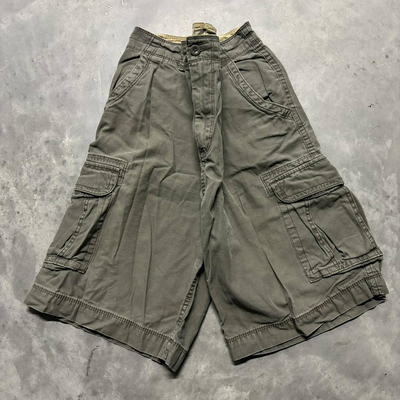 Vintage Y2K Earth Tone Green Plaid Overall Shorts deals