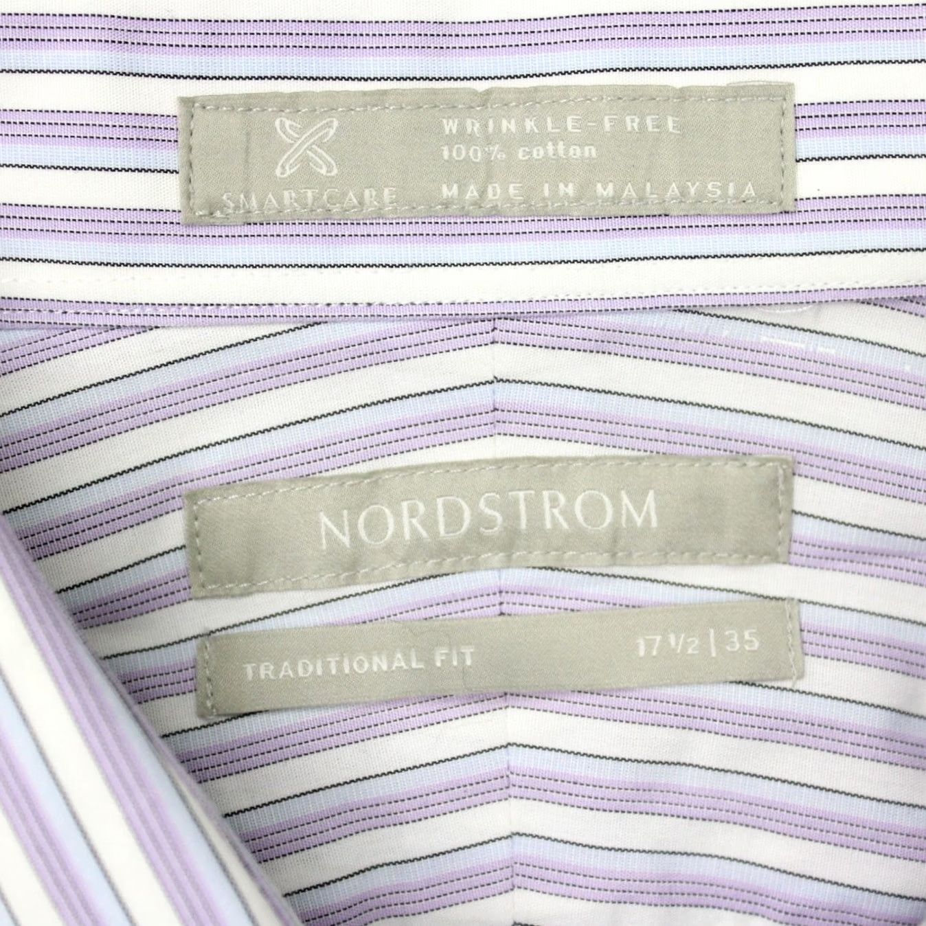 Nordstrom Nordstrom Dress Shirt Mens 17 1/2 35 Purple Classic Check Cotton Wrinkle Free Business Size US XXL / EU 58 / 5 - 6 Thumbnail