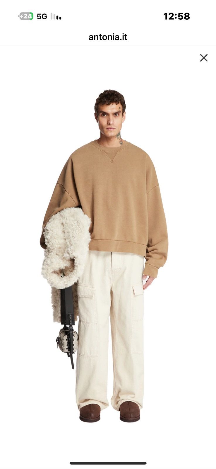 Entire Studios Brown Organic Cotton Oversized Sweatshirt Size US XL / EU 56 / 4 - 1 Thumbnail