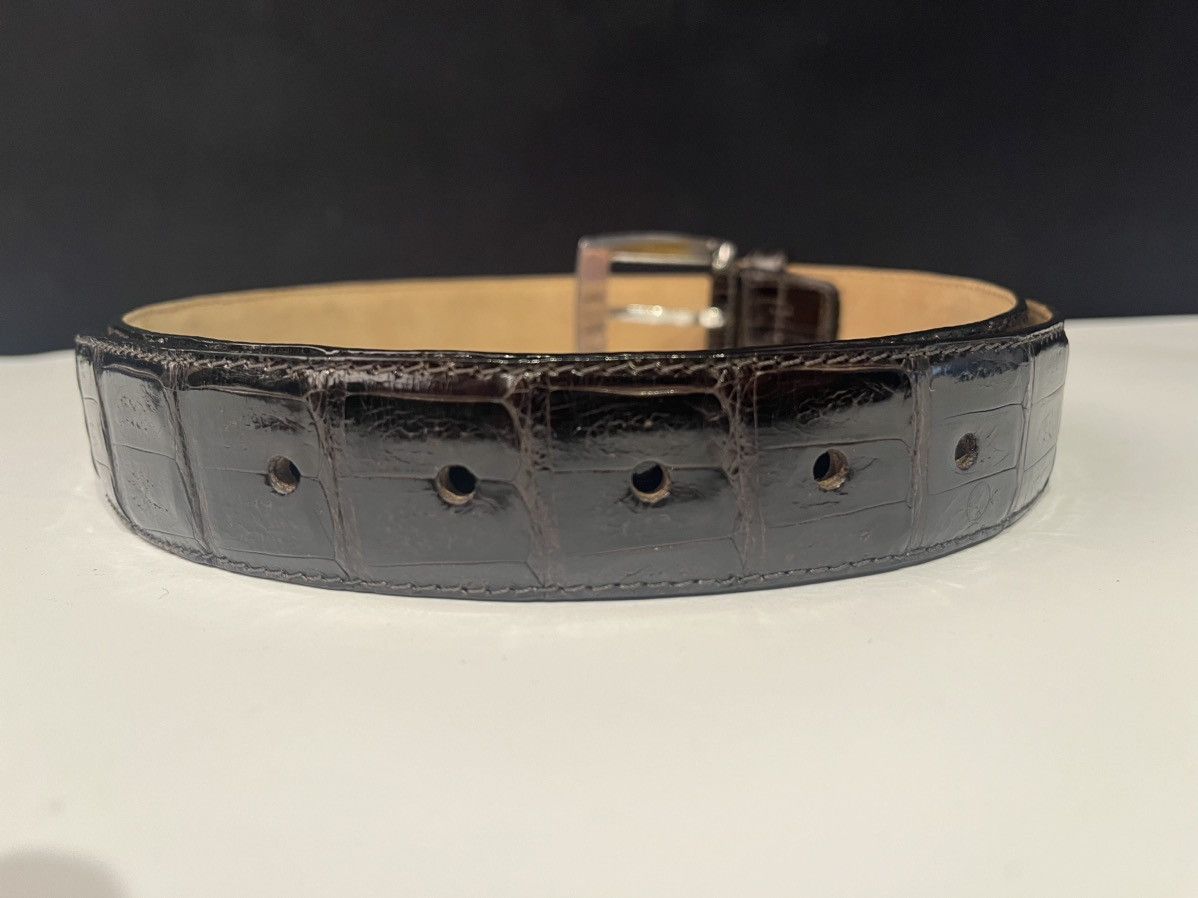 Vintage erreghé genuine crocodile leather belt Italian DS 70’s Size 32 - 4 Thumbnail