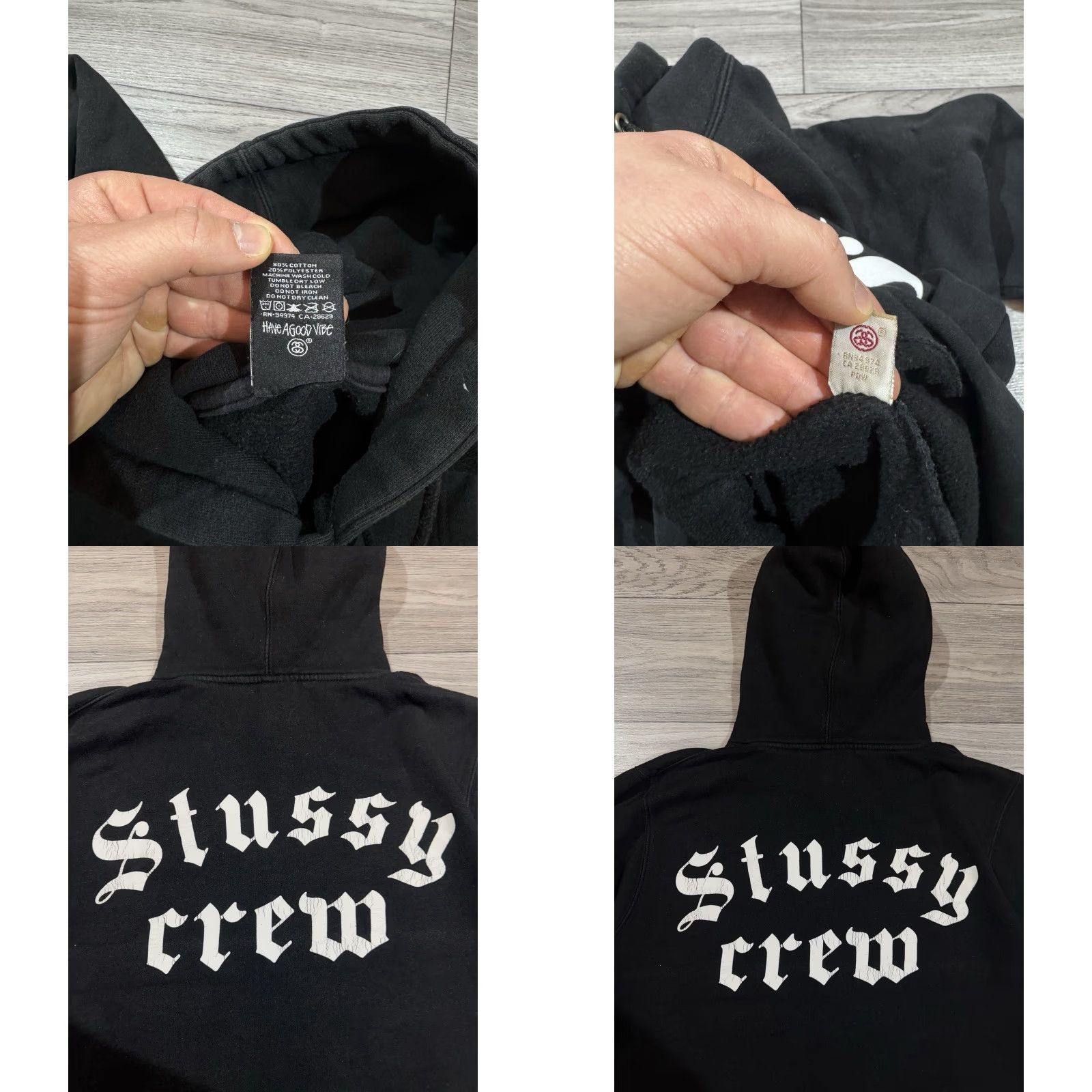 Logo 7 VINTAGE Stussy Crew Logo Black Hoodie Mens Large Sz Large Pullover Streetwear Logo 90s Decade Mens Size US L / EU 52-54 / 3 - 9 Thumbnail
