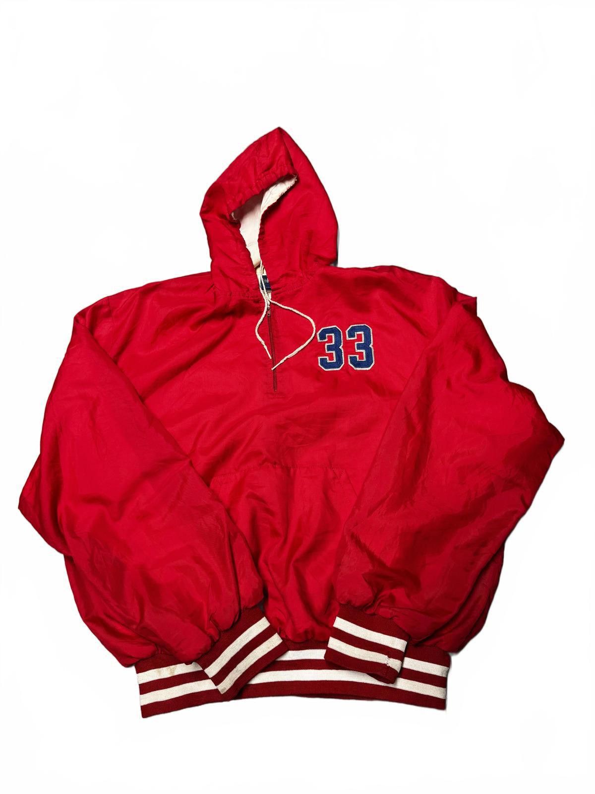 Designer Red Pullover Varsity Jacket with '33' and 'Rebels' Lettering Size US XL / EU 56 / 4 - 2 Thumbnail