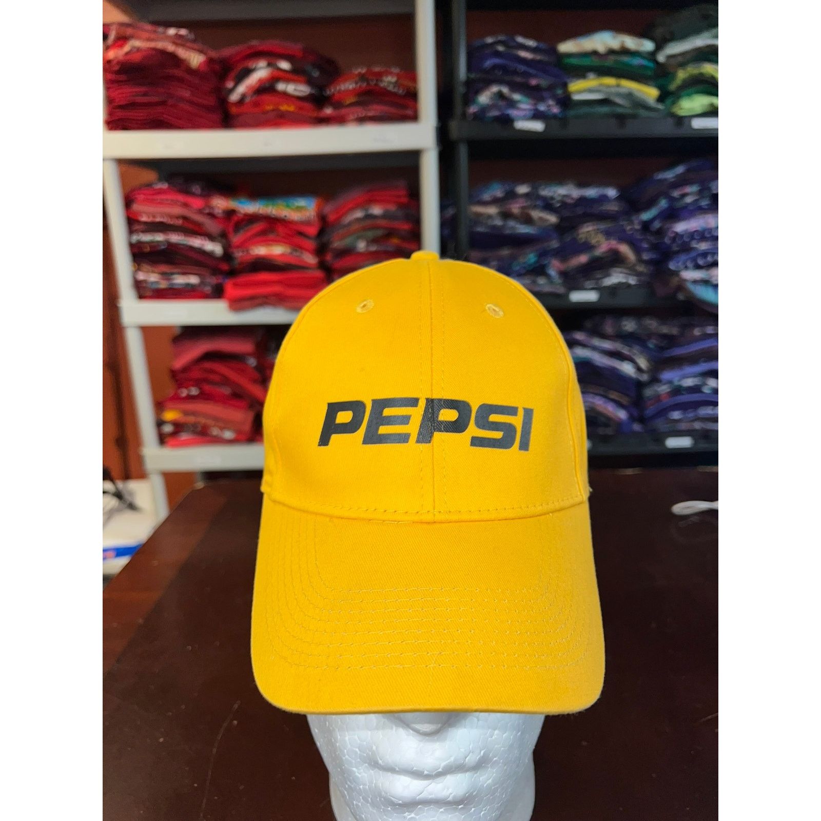 Vintage Vintage Pepsi Hat Yellow Black Soda Promo Cap Headwear Size ONE SIZE - 1 Thumbnail