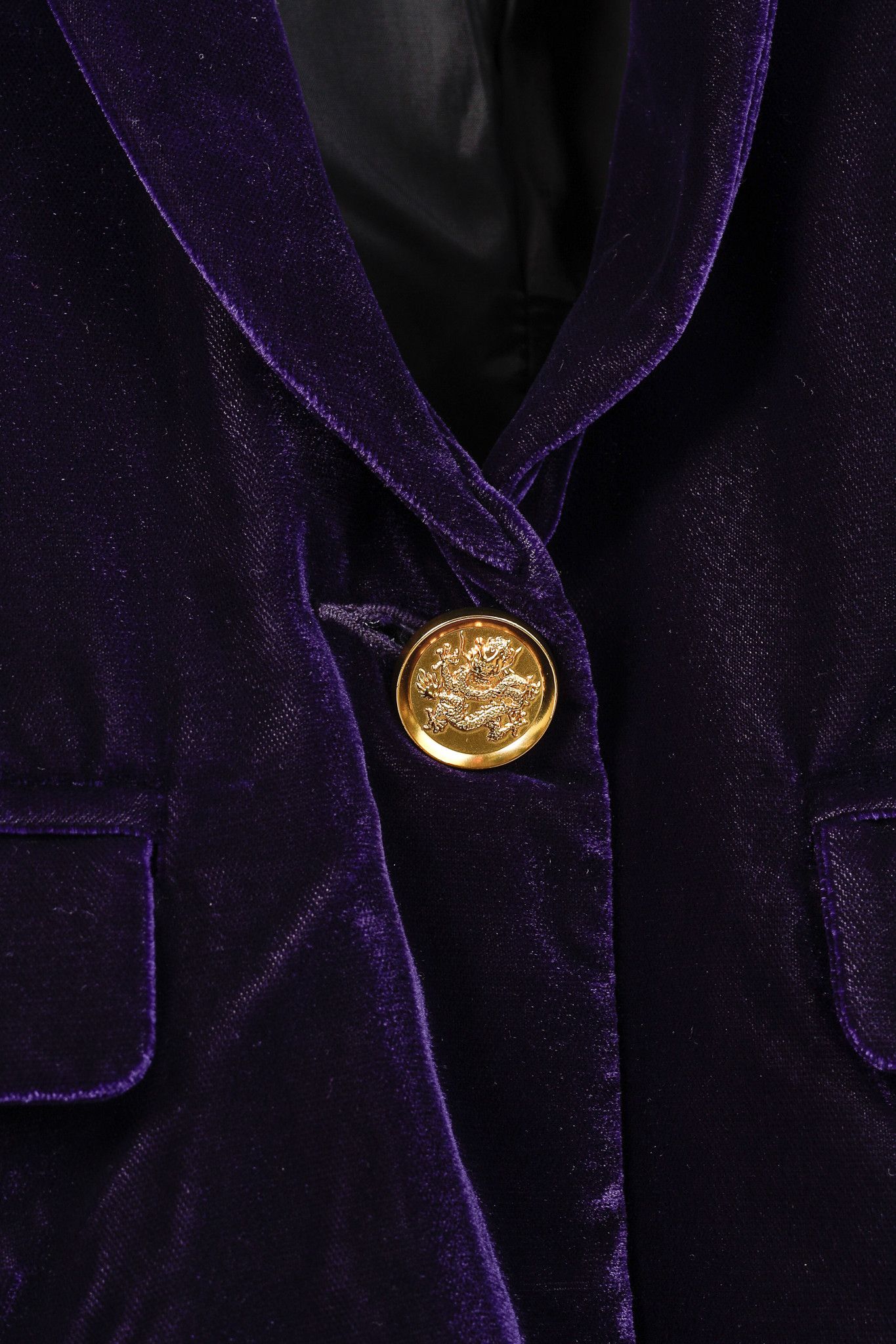 SMYTHE Smythe Purple Velvet Peaked Lapel Blazer Size S / US 4 / IT 40 - 8 Thumbnail