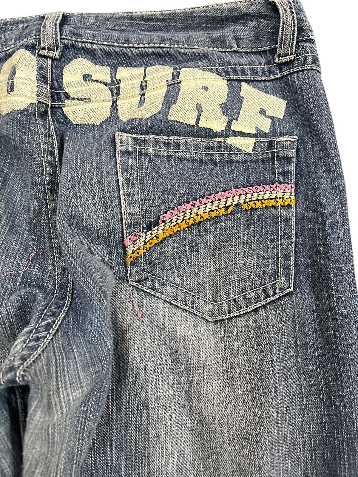 Beauty Beast Vintage Loco Surf Big Logo Imprinted Denim Size US 33 - 6 Thumbnail