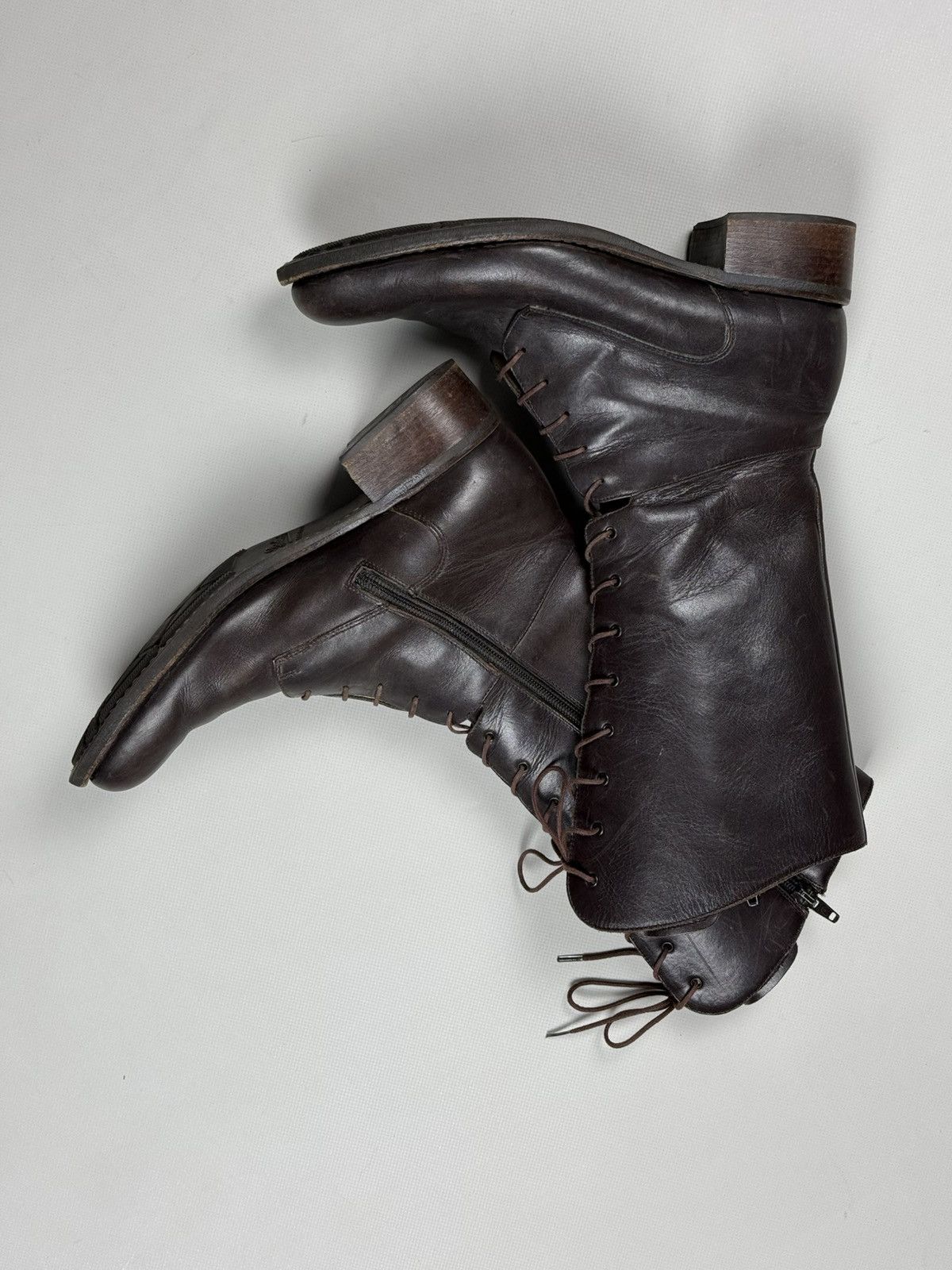 Paraboot Paraboot Ladies Tall Lace Calf Combat Leather Boots Shoes Size US 7.5 / IT 37.5 - 6 Thumbnail