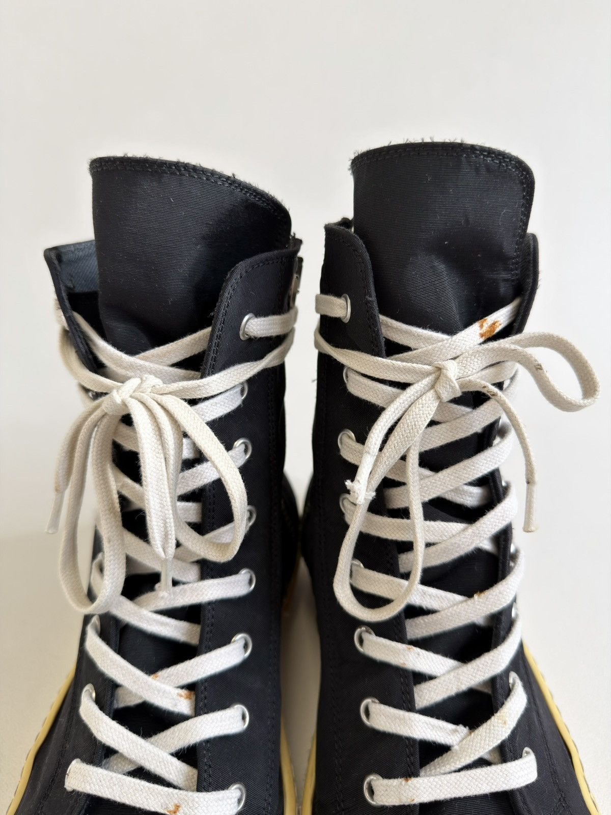 Rick Owens Drkshdw Yellow Sole Black Nylon Ramones Sneakers Size US 8 / EU 41 - 9 Thumbnail