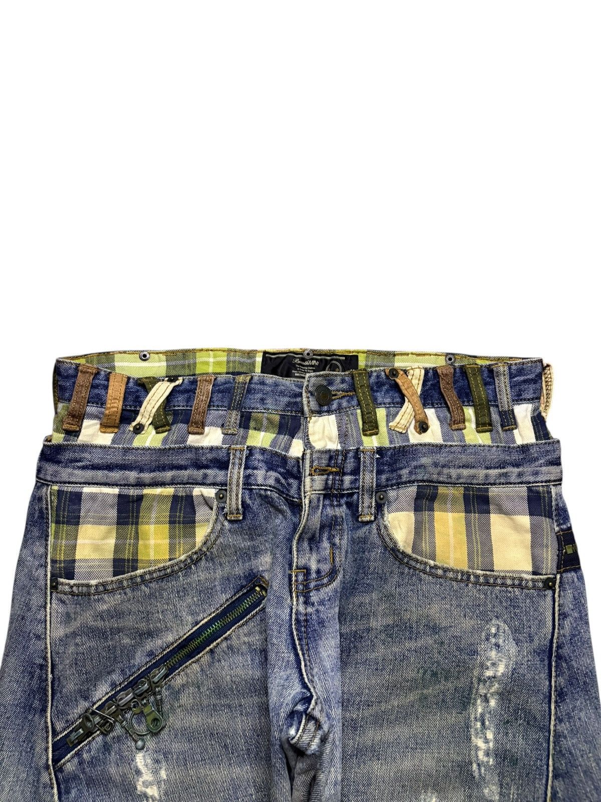 Japanese Brand Vintage Breathmint Double Waist Mud Wash Loose Jeans Size US 32 / EU 48 - 4 Thumbnail