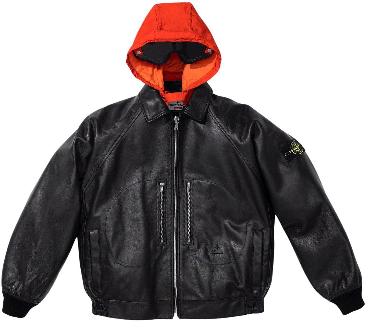 Supreme Stone Island x Supreme leather bomber jacket | Grailed