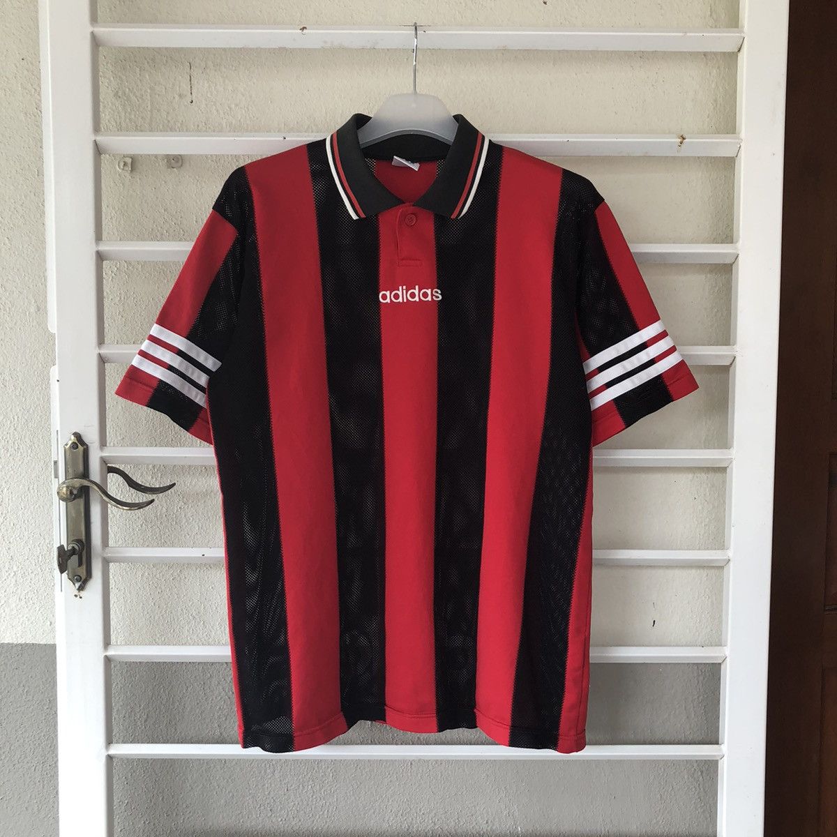 Vintage Adidas Original stripe Jersey with collar