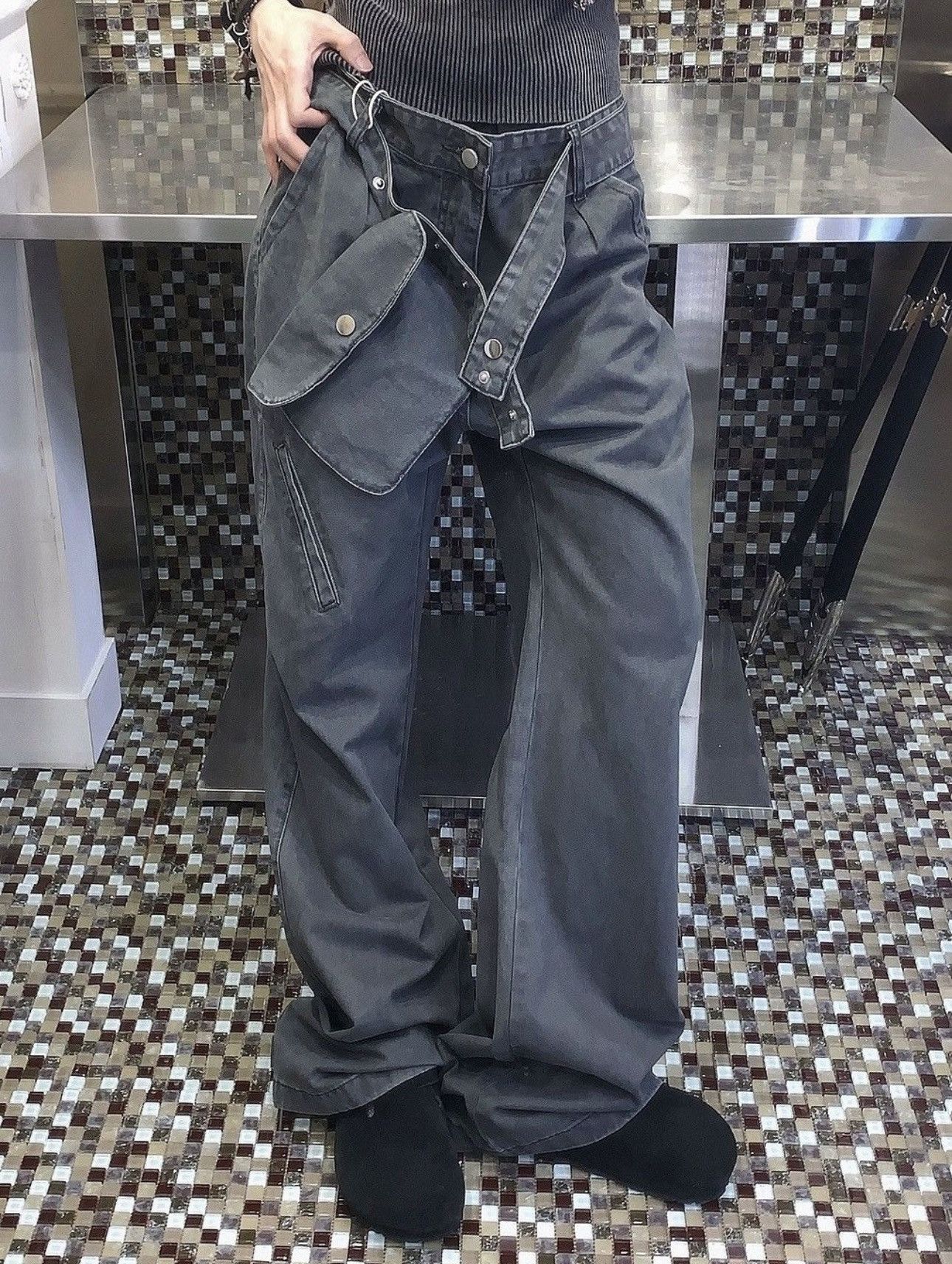 Japanese Brand × Vintage Utility grunge y2k faded waist bag pants Size US 30 / EU 46 - 4 Thumbnail