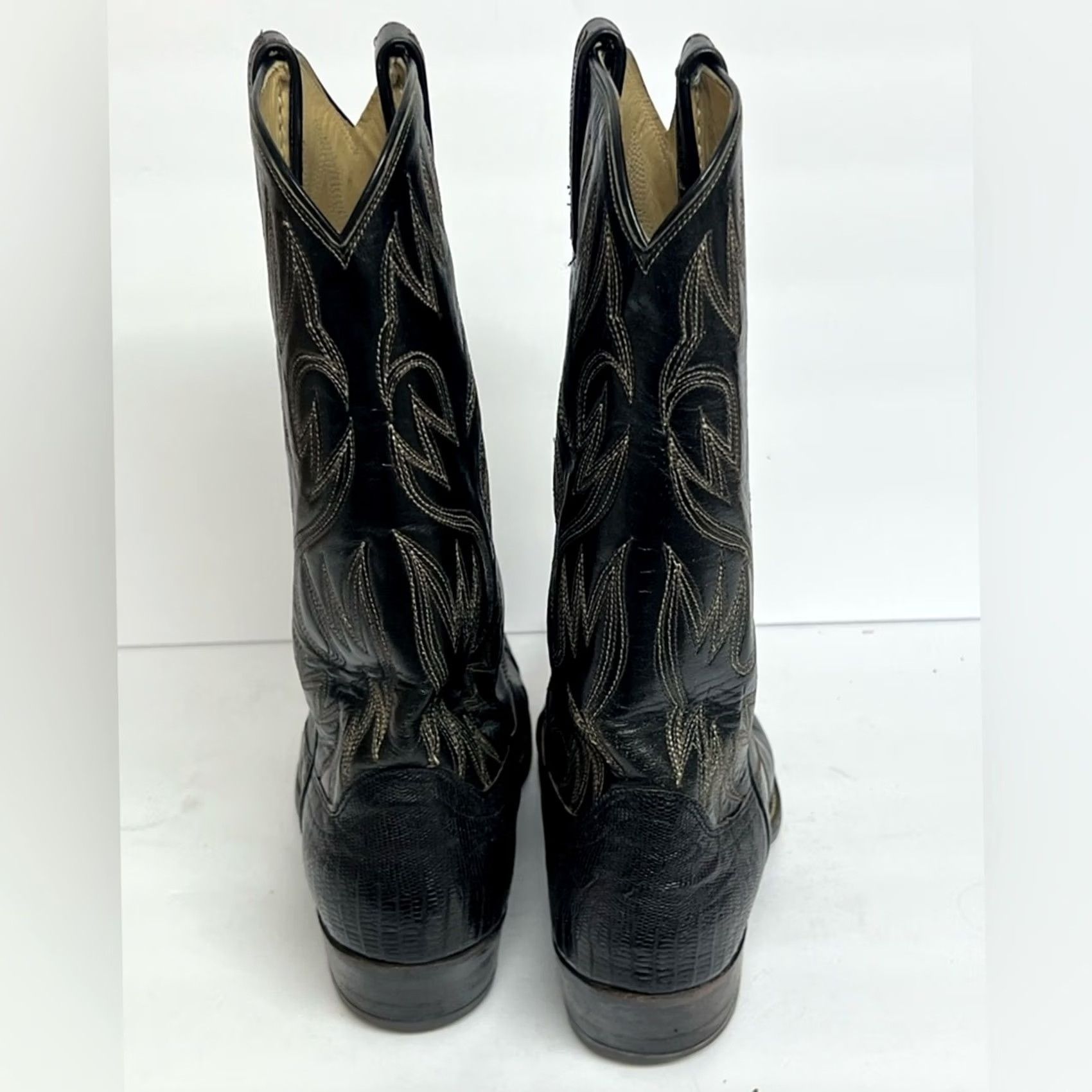 Dan Post Dan Post Black Lizard Skin Boots Western Cowboy USA SIZE 9.5 D Mens Boots Size US 10 / EU 43 - 4 Thumbnail