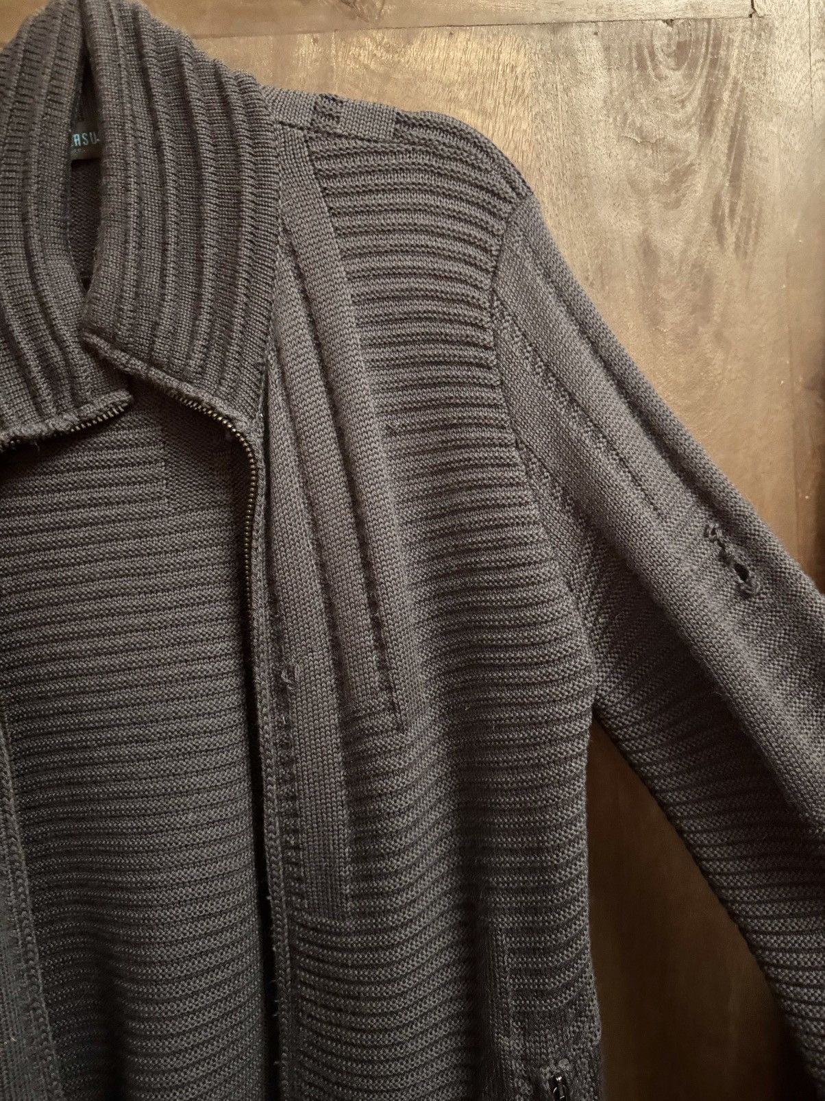Versace versus versace vintage grey merinos wool sweater L Size US L / EU 52-54 / 3 - 8 Thumbnail