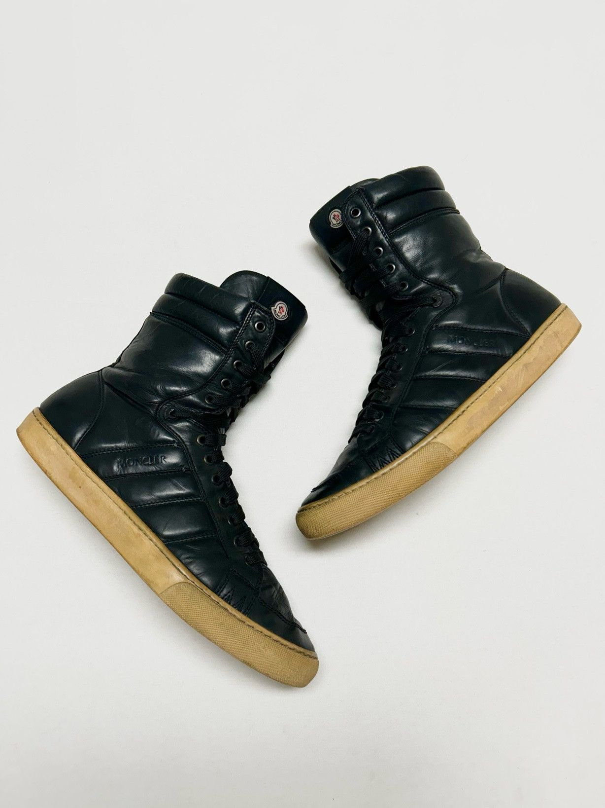 Moncler Moncler 2011 Leather High-Top Sneakers Size US 10 / EU 43 - 4 Thumbnail