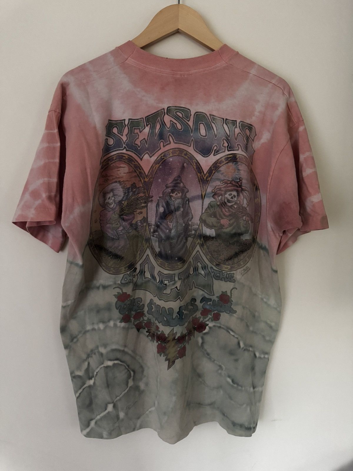Grateful Dead Vtg 1993 Grateful Dead Seasons Of The Dead Endless Tour Tee Size US XL / EU 56 / 4 - 8 Thumbnail