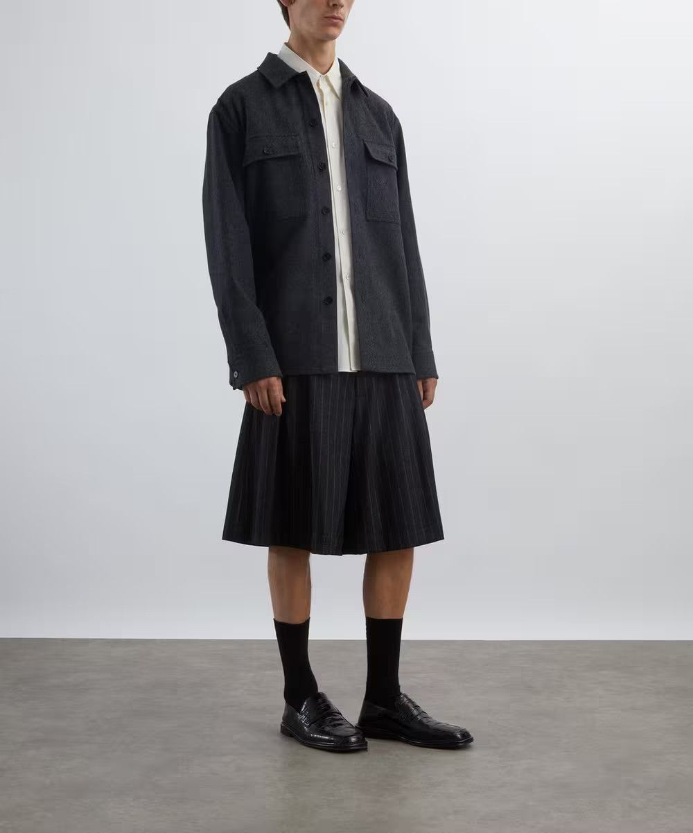 Jil Sander o1w1db11025 Wool Shirt Jacket in Dark Grey Size US M / EU 48-50 / 2 - 2 Thumbnail
