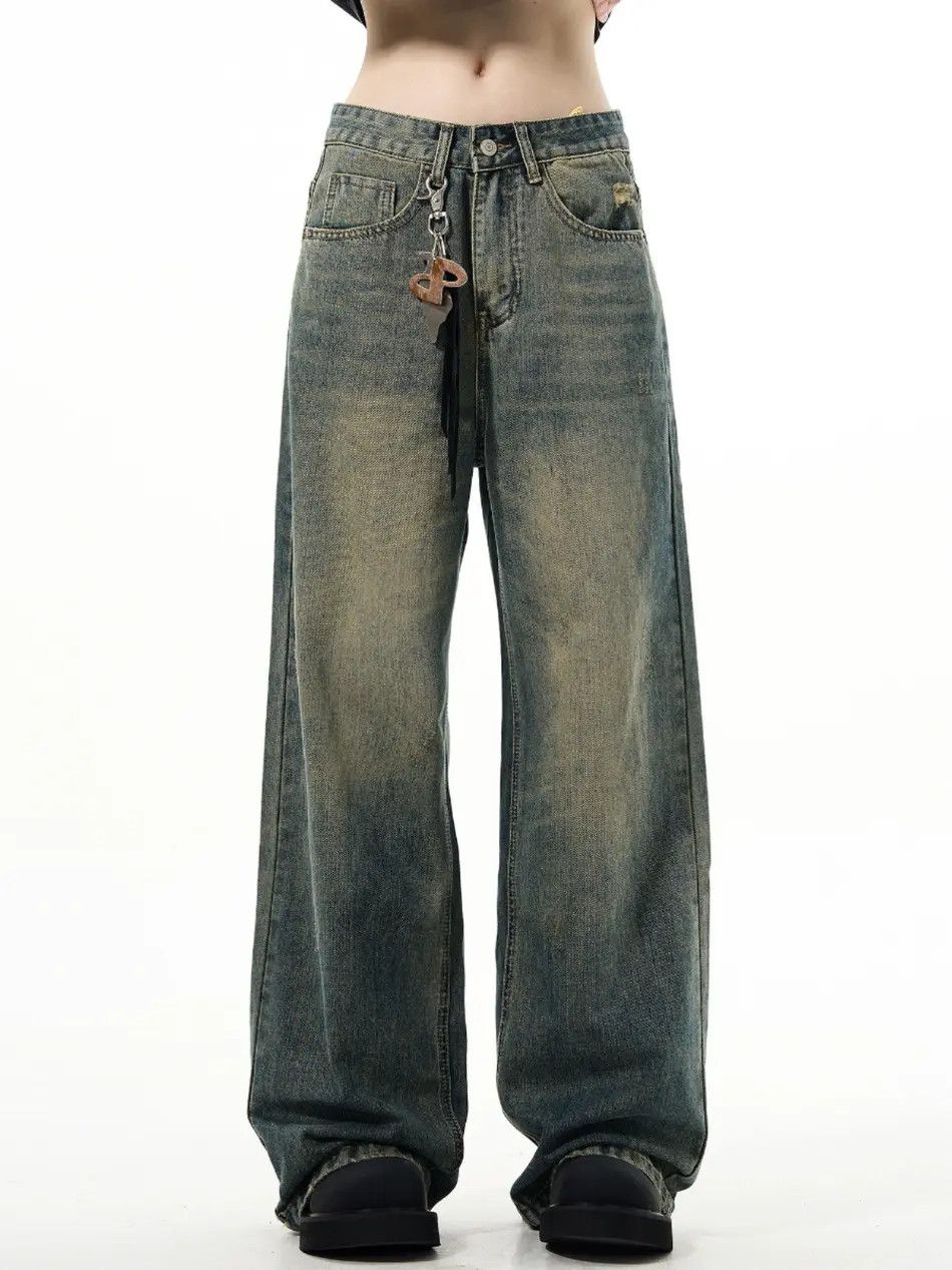 Japanese Brand × Jean Retro loose straight leg wide leg jeans Size US 32 / EU 48 - 4 Thumbnail