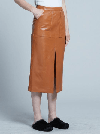 Marni o1srvl11e0624 Leather Skirt in Brown Size 27" / US 4 / IT 40 - 3 Thumbnail