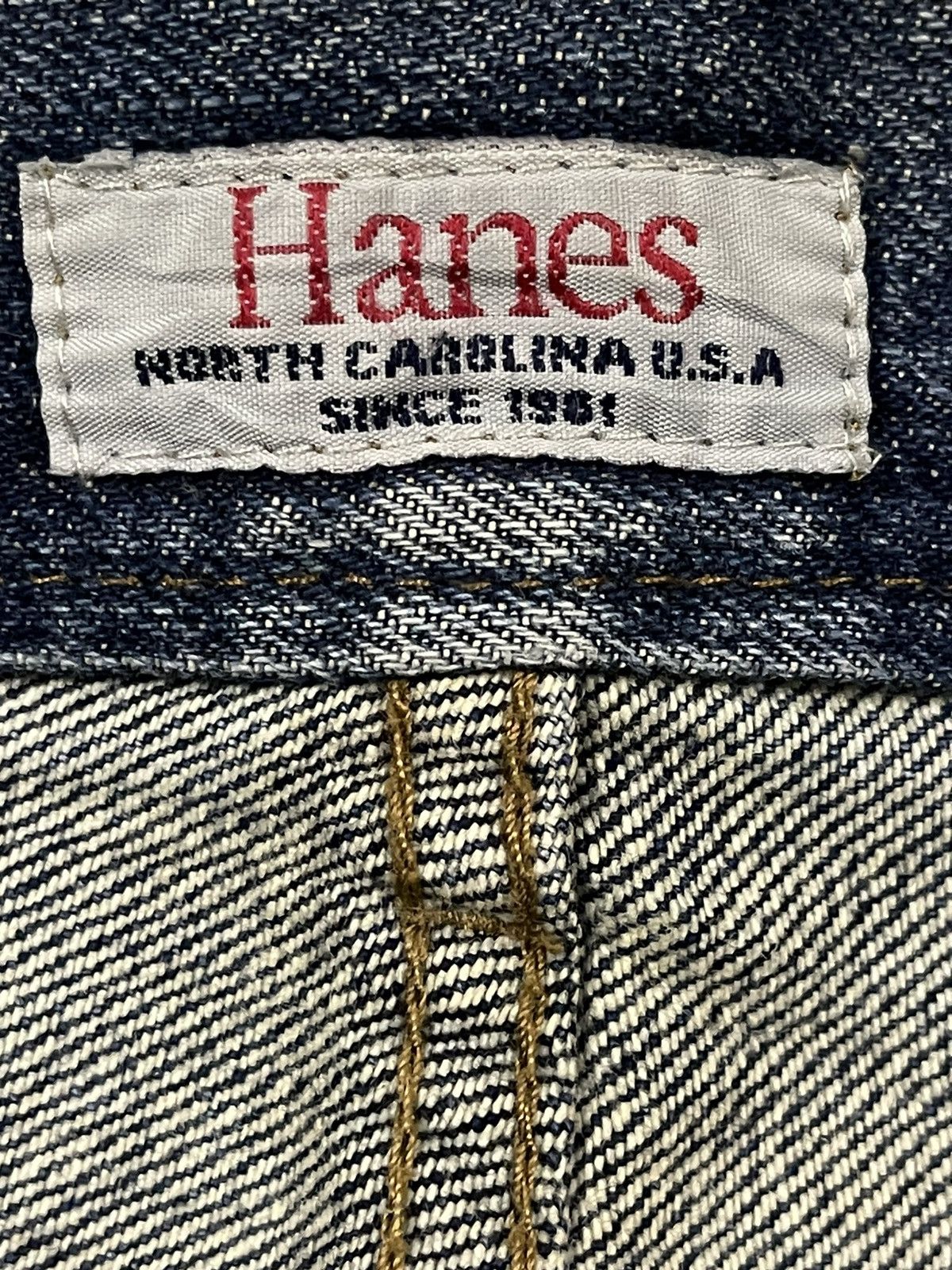 Hanes Vintage 90s Hanes Blue Wash Style Distressed Baggy Jeans Size US 34 / EU 50 - 7 Thumbnail