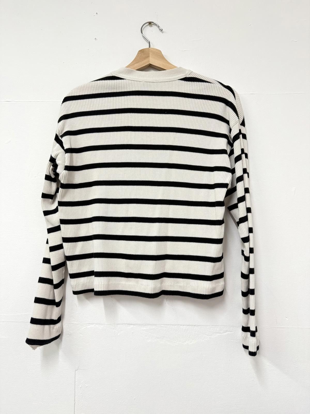 Massimo Dutti Massimo Dutti Black and White Striped Cardigan Size S Size S / US 4 / IT 40 - 1 Thumbnail