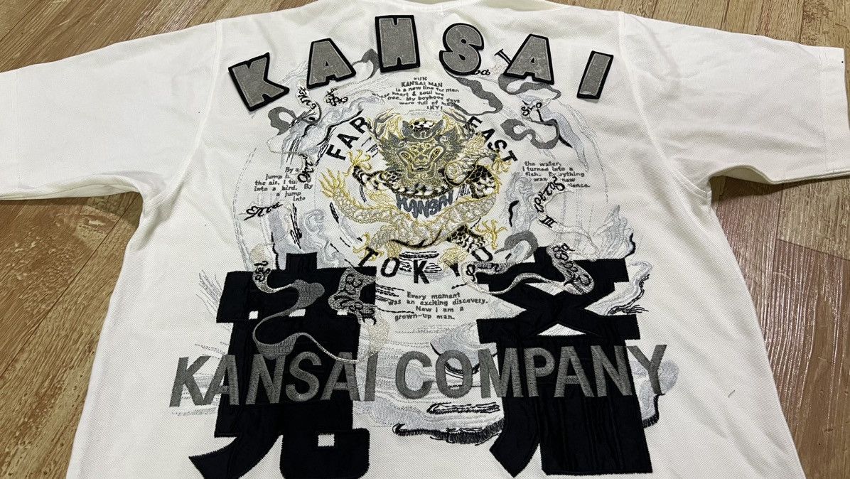 Japanese Brand VINTAGE 80-90s KANSAI MAN POLOS BIG DRAGON ART EMBROIDERY Size US L / EU 52-54 / 3 - 15 Thumbnail