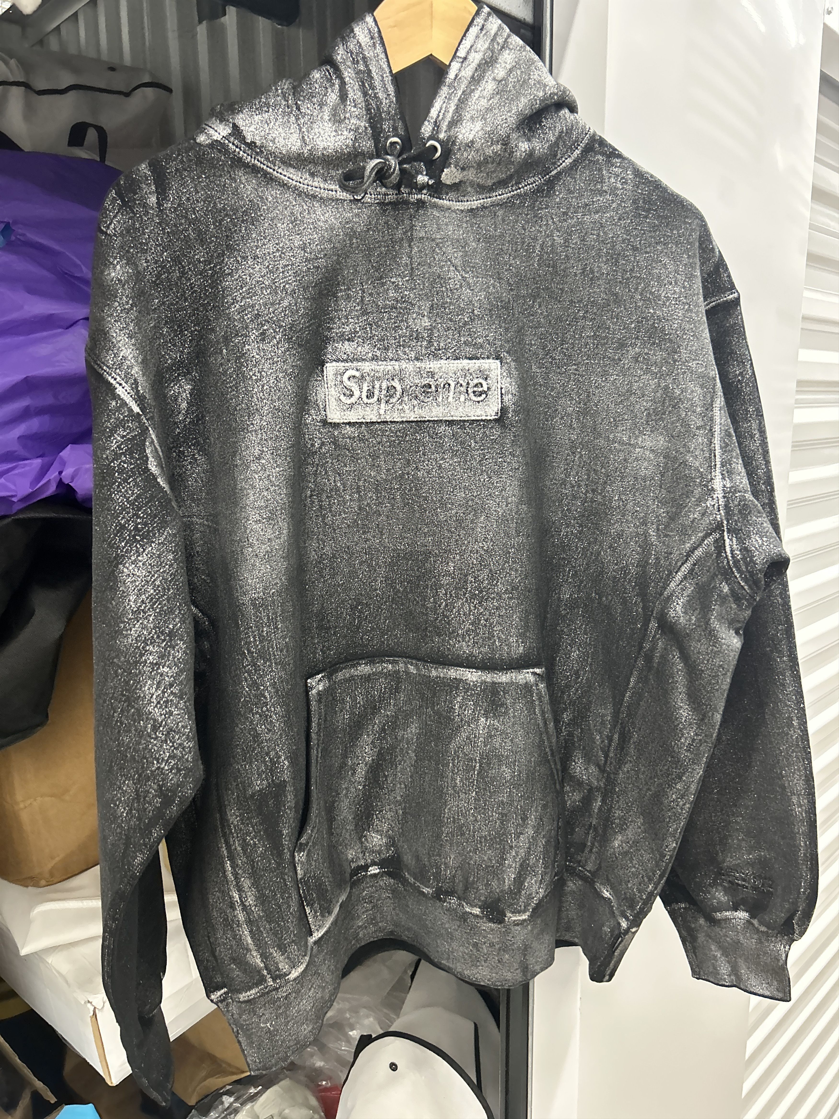 Maison Margiela × Supreme MM6 Maison Margiela Foil Box Logo Hooded Sweatshirt Size US M / EU 48-50 / 2 - 1 Thumbnail