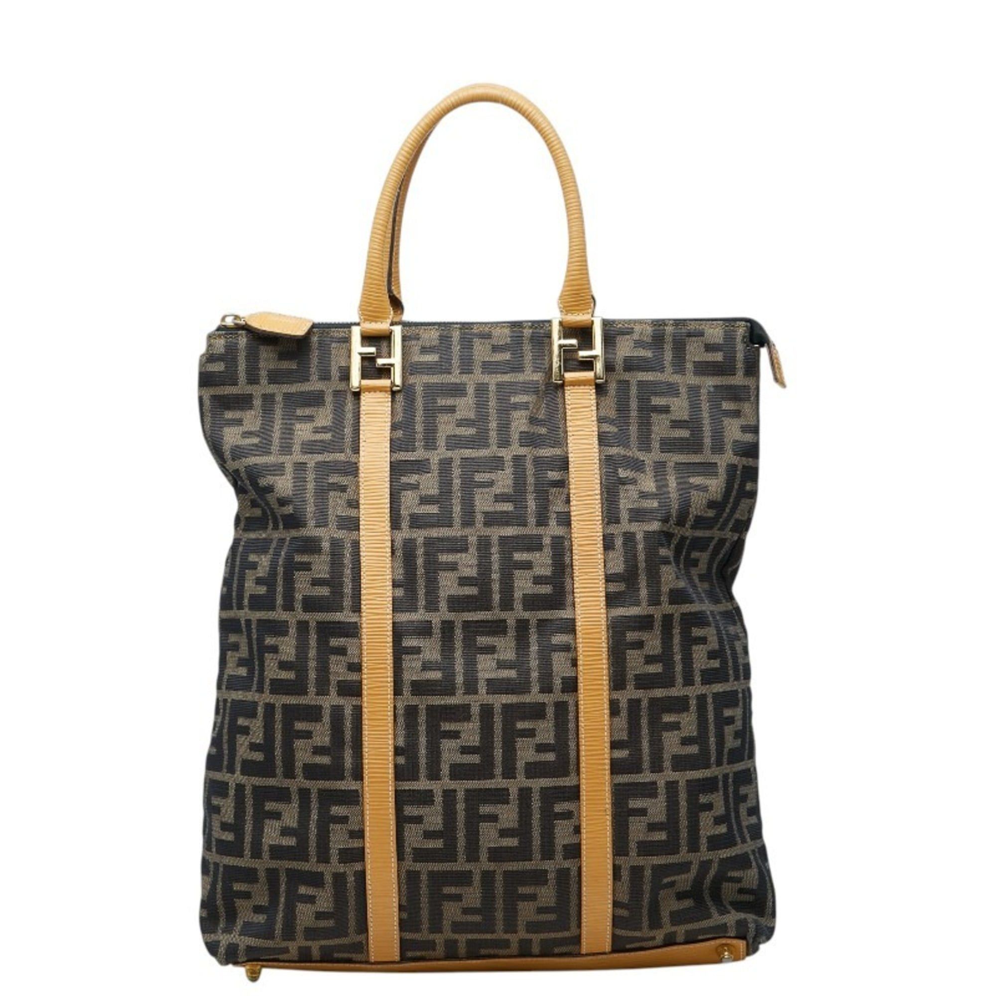 Fendi Fendi Zucca Tote Bag Handbag Brown Beige Canvas Leather Women's FENDI Size ONE SIZE - 1 Thumbnail