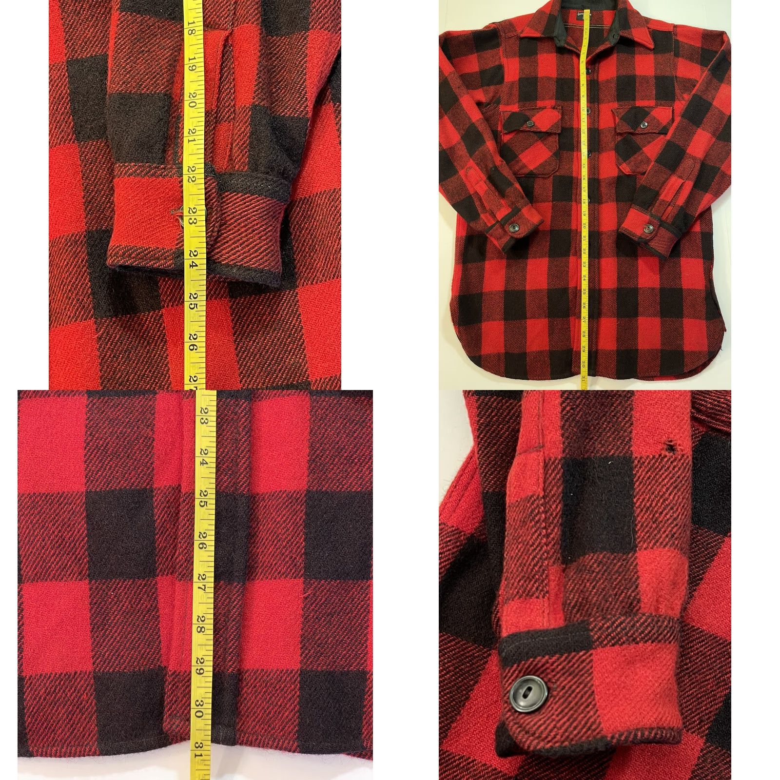 Vintage VINTAGE Uncle Sam 1950s Flannel Shirt Men's Medium Black Red Buffalo Plaid Grunge USA Size US M / EU 48-50 / 2 - 8 Thumbnail