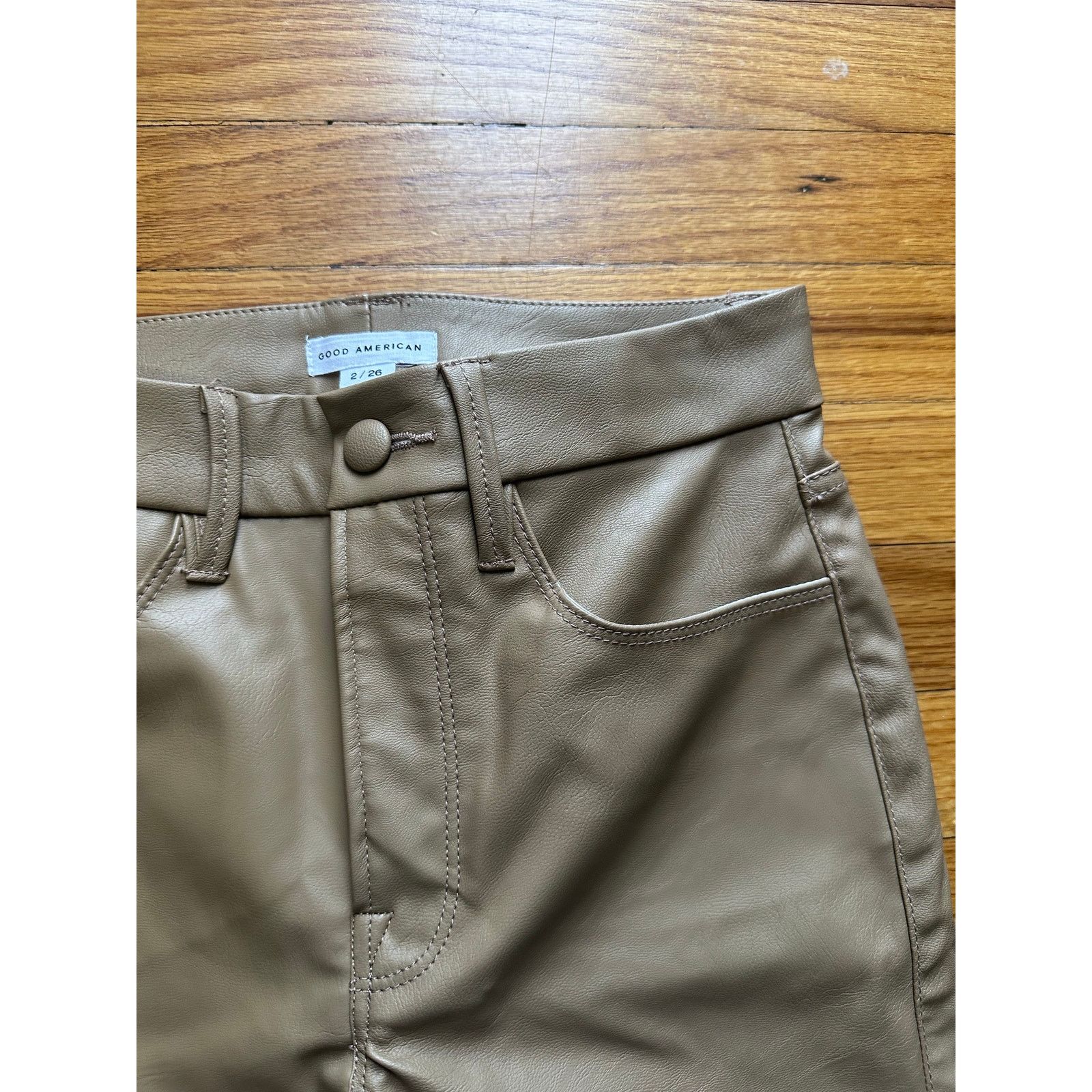 Good American Good American Better Than Leather Faux Leather Pants Size 26" / US 2 / IT 38 - 6 Thumbnail