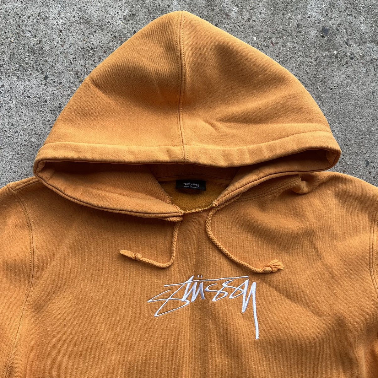 Stussy × Vintage Stussy Orange Hoodie Tag logo skateboard surf skate Size US M / EU 48-50 / 2 - 2 Thumbnail