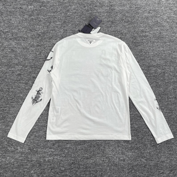 Prada Prada Long Sleeve T-shirt Size US L / EU 52-54 / 3 - 2 Thumbnail