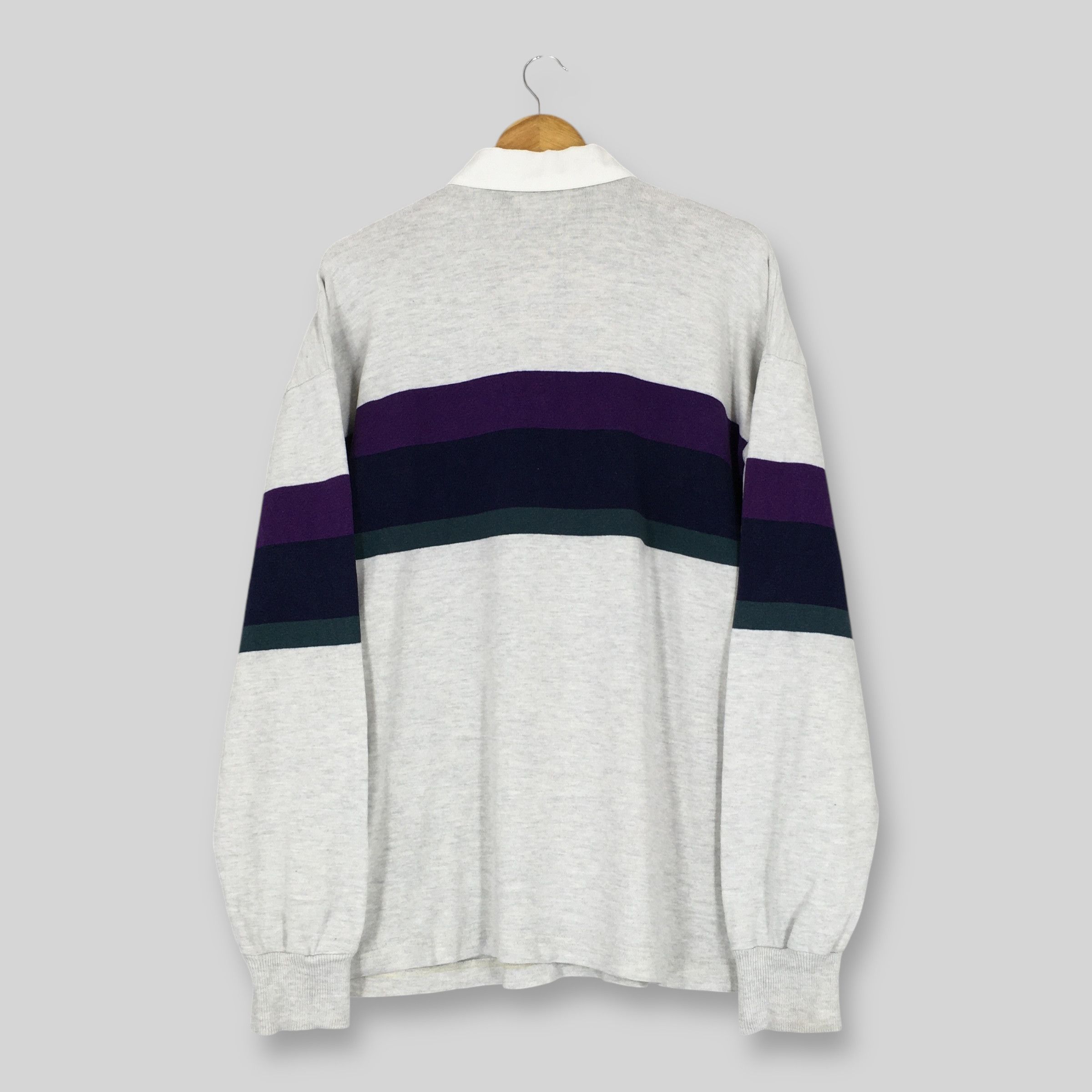 L.L. Bean Vintage 90s LL Bean Usa Striped Rugby Shirt Large Size US L / EU 52-54 / 3 - 6 Thumbnail
