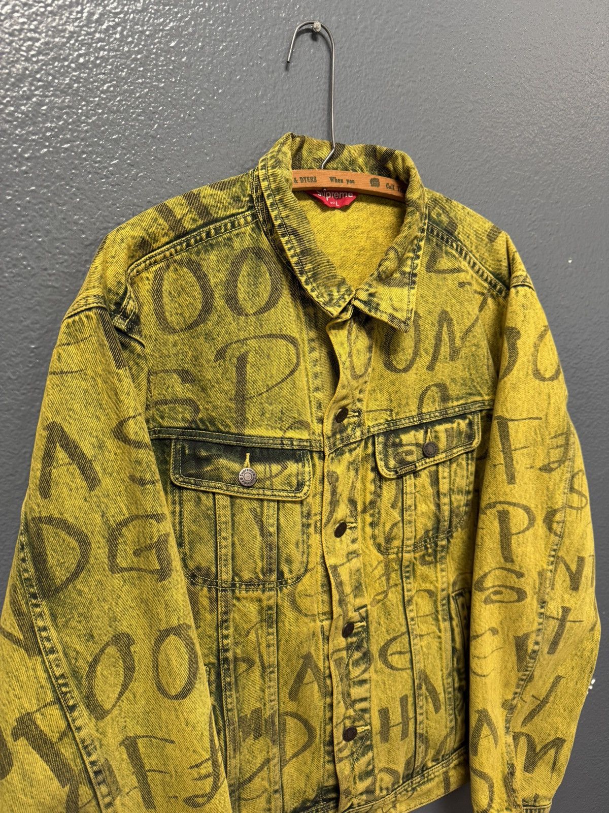 Streetwear × Supreme Supreme Yellow Ark Denim Trucker Jacket Size 