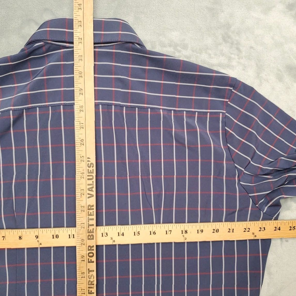 Mizzen+Main Mizzen+Main Shirt Mens XL Trim Fit Blue Plaid Leeward Long Sleeve Size US XL / EU 56 / 4 - 6 Thumbnail