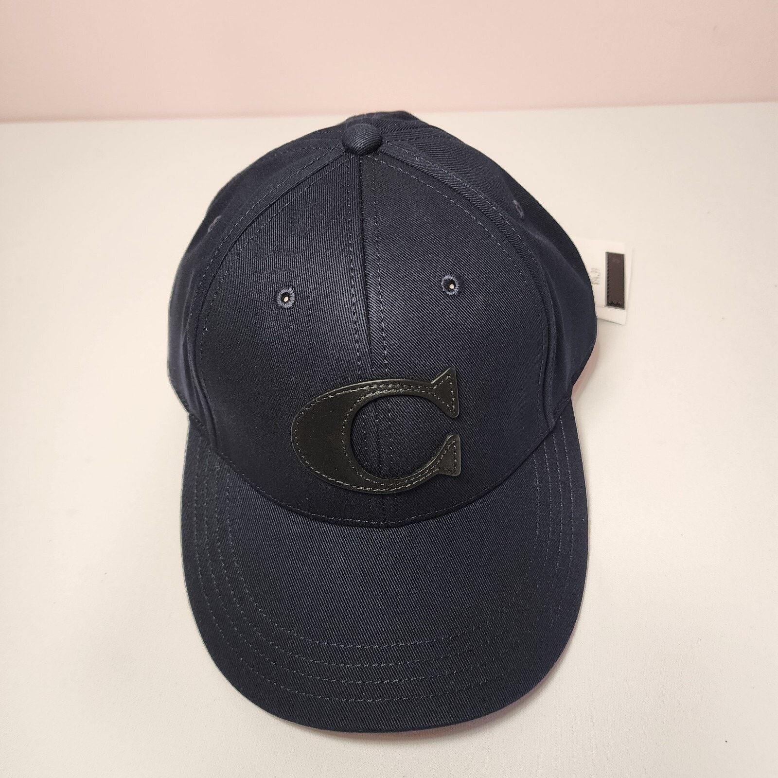 Coach COACH CB698 Varsity C Strapback Baseball Cap Navy Size M/L Size ONE SIZE - 1 Thumbnail
