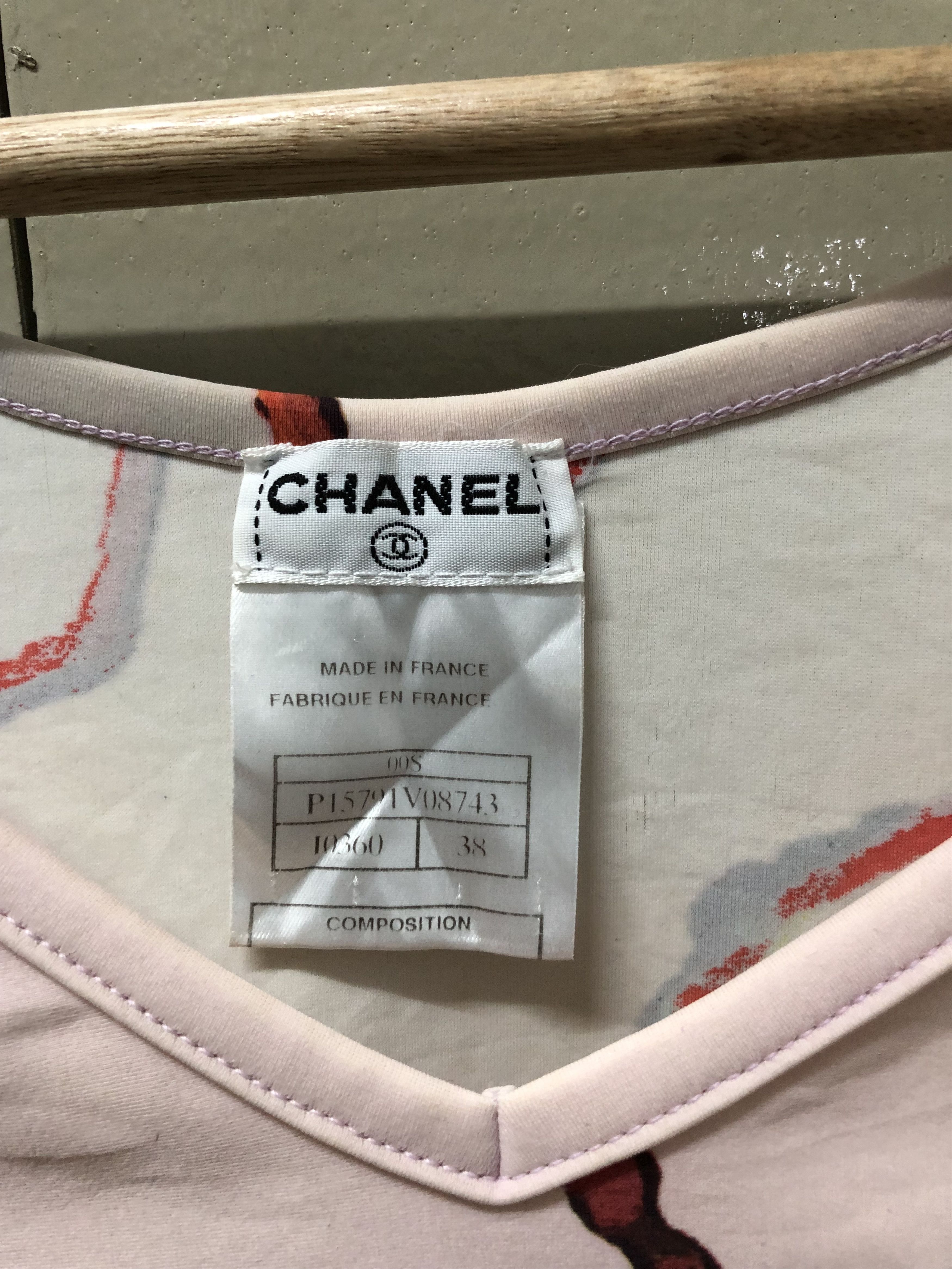 Chanel Rare Vintage Chanel Pink Face Portait V-neck top. Size S / US 4 / IT 40 - 3 Thumbnail
