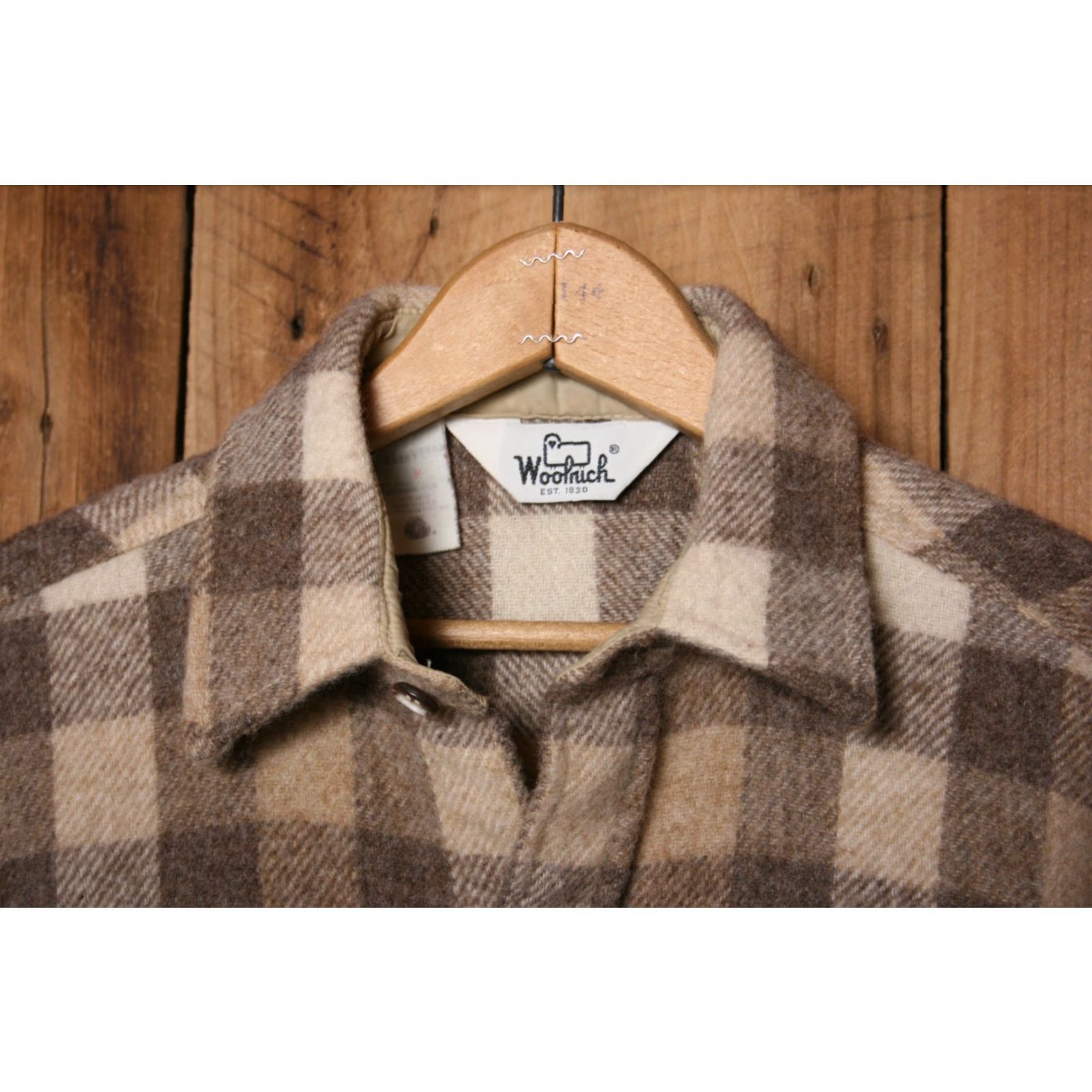 Vintage VINTAGE WOOLRICH Shirt Wool Blend Buffalo Plaid Brown Beige Lumberjack Sz. S/M Men Button-Up Long Sleeve Wool 85% Nylon 15% Brown Size US S / EU 44-46 / 1 - 2 Thumbnail