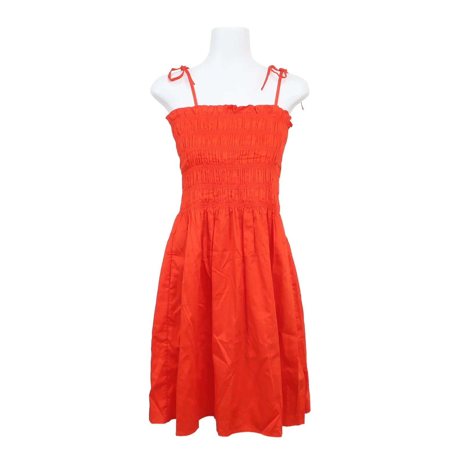 Tory Burch Tory Burch Cotton Solid Ruched Camisole Dress Size XS / US 0-2 / IT 36-38 - 1 Thumbnail