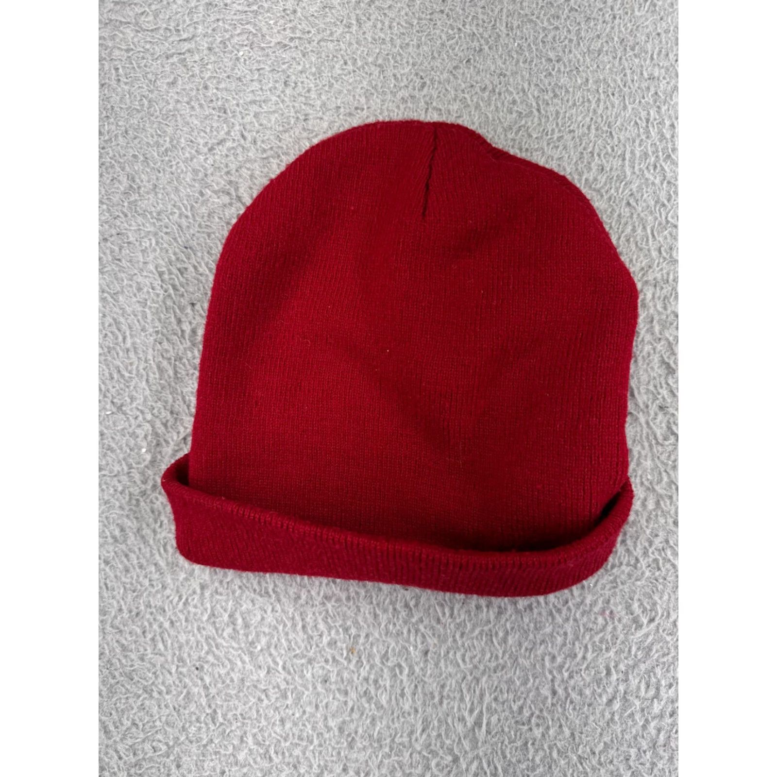 Vintage Dancing Man Beanie Toque Adult One Size Red Knit 100% Acrylic Ski Snowboard Snow Beanie Hat Mens Size ONE SIZE - 2 Thumbnail